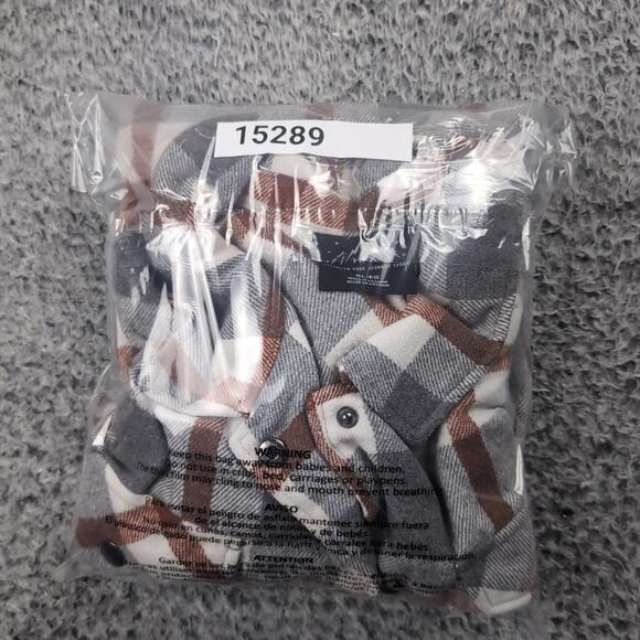 HFX Jacket Men Extra Large Gray Plaid Shacket Flannel Snap Button Outdoor Collar - Picture 6 of 6